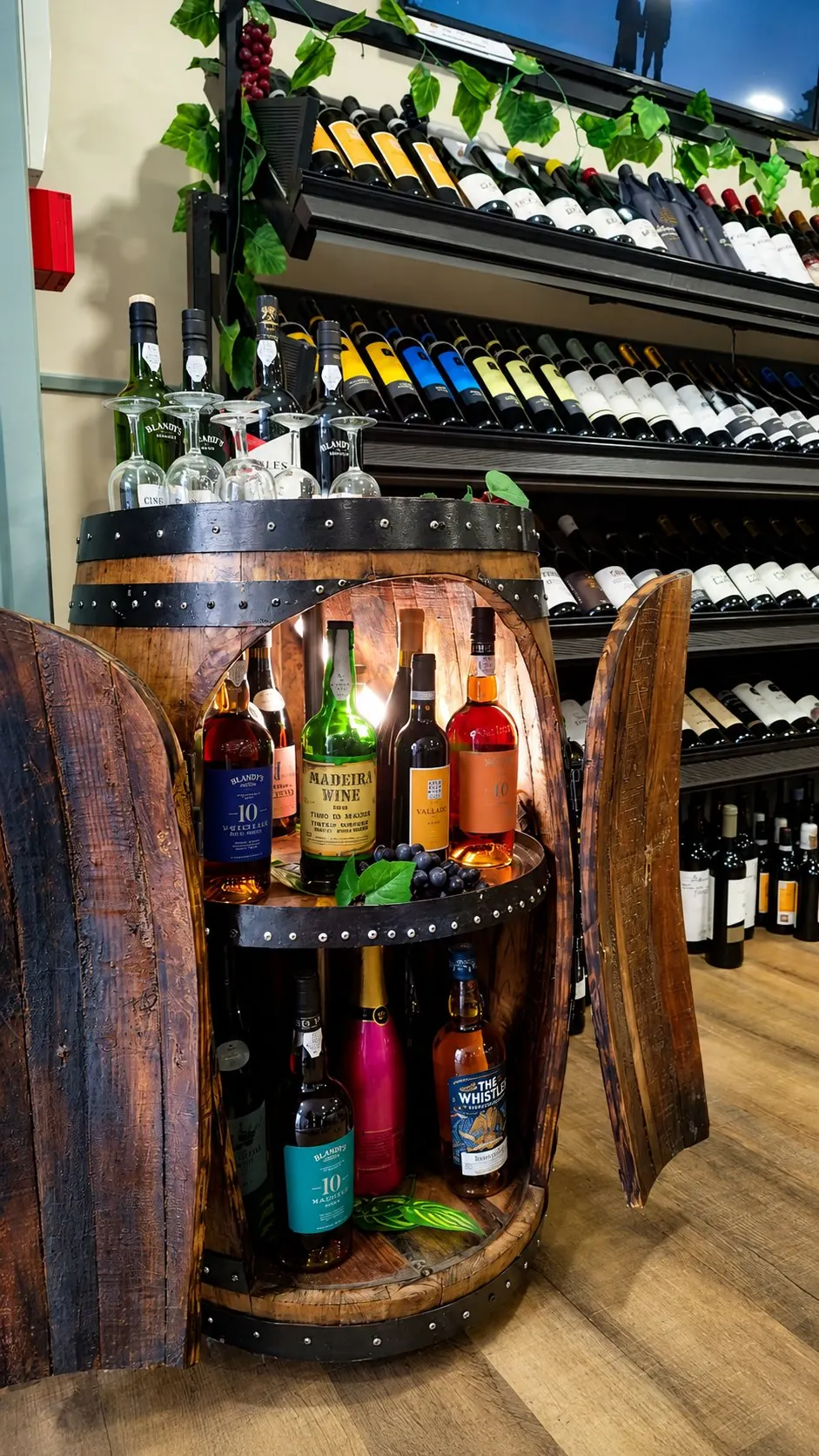 Barris de vinho na adega